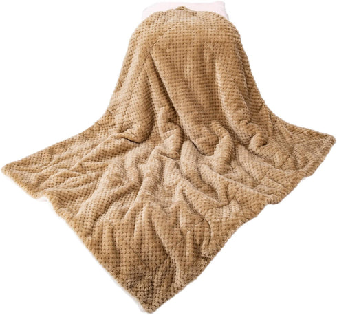 (24" 32") DG-Mocha Fuzzy Dog, Cat & Pet Blanket - Warm & Soft Plush Fleece Receiving Blanket for Dog Bed, Cat Bed