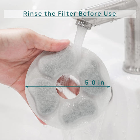 iPettie Only for Kamino Fountain Replacement Filters, 6 Filters, 6 Sponges & 1 Sponge Bracket