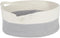 Bone Dry Pet Storage Collection Decorative Cotton Rope Basket/Bed, 15.75x6.25, White/Gray Cat Ears