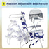 WISLAS Backpack 5-Position Folding High Beach Chair with Headrest & Cup Holder - Portable Aluminum Adjustable Reclining