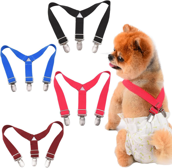 TESSVEYA 4 Pcs Dog Diaper Suspenders | Cat Suspenders | Female Male Dog