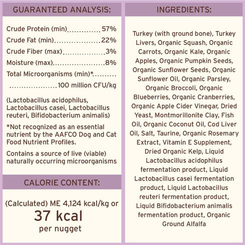 Primal Freeze Dried Raw Cat Food Nuggets, Turkey, Healthy, Grain Free, High Protein, 5.5 oz