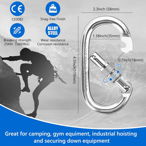 NTR 10M to 50M Climbing Rope, 8MM Static Rock Climbing Rope with 2 Steel Hooks for Outdoor Safety