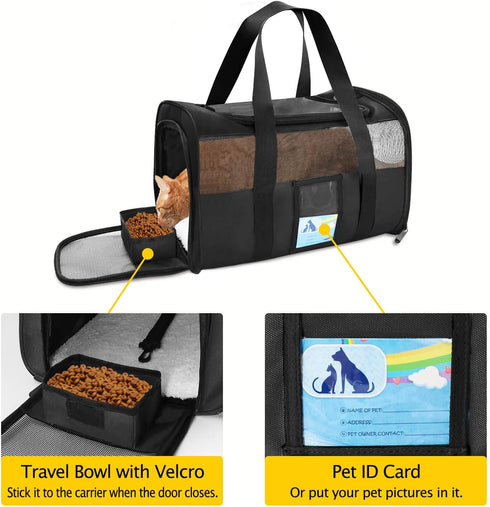 15 Lbs, Refrze Pet Carrier Airline Approved, Cat Carriers for Medium Cats Small Cats, Soft Dog Carriers for Small Dogs