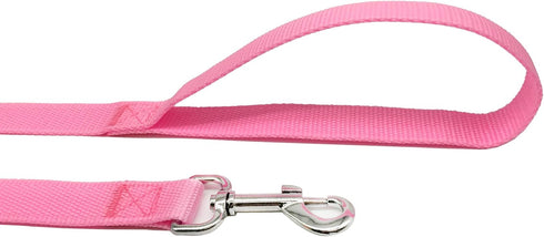 TAIAN 5 FT Strong Dog Leash - Nylon Leashes for Small Medium Large Dogs (Pink)