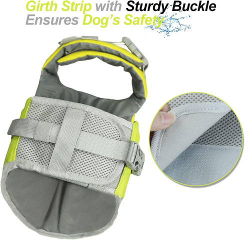 VIVAGLORY Sports Style Dog Life Jacket, Adjustable & Durable Swim Vest with Extra Flotation for Small Dogs