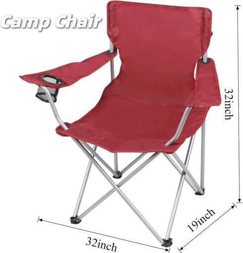 CNEIESD Outdoor Camping Chairs Quad Folding Portable with Cup Holder Camp Chair for Beach, Lawn, Outdoor Sports