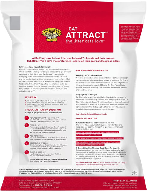 Dr. Elsey's Premium Clumping Cat Litter, 40 lb, Cat Attract, 99% Dust-Free, Low Tracking, Hard Clumping, Unscented