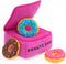 ZippyPaws Burrow Food Buddies Donutz Box - Interactive Hide and Seek Dog Toys, Colorful Squeaky Plush Puzzles for Small