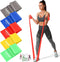 Resistance Bands, 5 Pcs Elastic Stretch Bands for Fitness, Yoga, Pilates, and Strength Training at Home