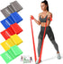 Resistance Bands, 5 Pcs Elastic Stretch Bands for Fitness, Yoga, Pilates, and Strength Training at Home