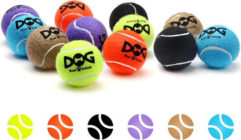 Colorful Squeaky Tennis Balls for Dogs, Easy Catching Pet Dog Balls 12 Pack (2.5inch-6colors)