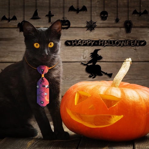 32 Pieces Halloween Dog Bow Ties & Adjustable Cat Bow Ties - Pumpkin Ghost Neckties for Halloween Fall Decoration