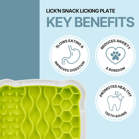 TRIXIE Lick'n Snack Licking Plate, Dogs and Cats Lick Mat, Slow Feeder