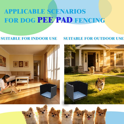 23.62"x23.62"x17.72",Portable Dog Pee Pad Holder Tray with Washable Pee Pad - Foldable Indoor Potty Station for Small
