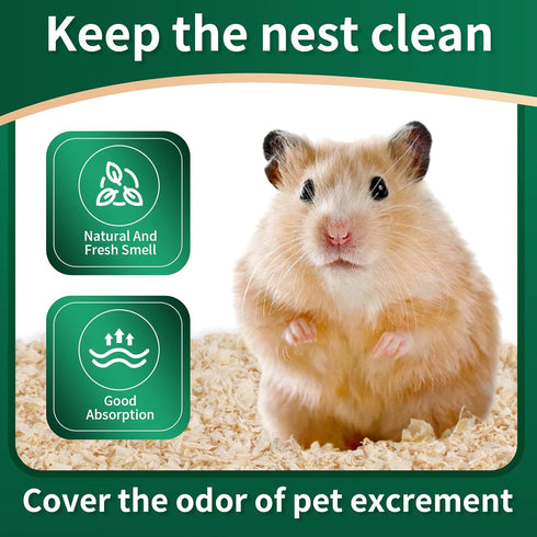 Luoglude 35oz Natural Aspen Wood Pet Bedding Low Dust, Odor Control & Ultra Absorbent Shavings for Hamsters, Parrots