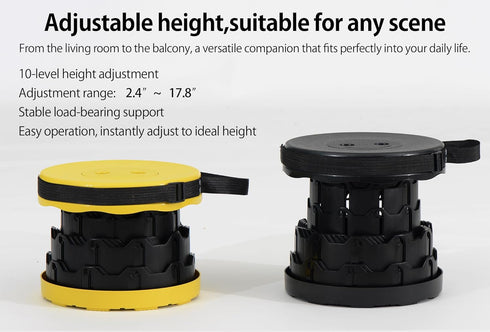 Wind Tour Portable Telescoping Foldable Stool - Lightweight, Outdoor Essential for Camping, Picnicking, Park Leisure