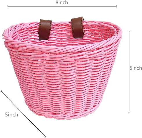 Girls Bike Decorations Accessories Kit, Kids Bike Basket Hand Woven Bicycle Basket, Child Bike Wheel Spoke Beads, Bike