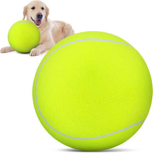 QDAN Giant Large Tennis Ball for Dogs: 9.5" Yellow Dog Tennis Ball for Outdoor Play, Big Dog Toy