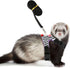 Small Pet Harness Vest and Leash Set - Bowknot and Bell Decor for Gerbil Guinea Pig Squirrel Kitten (M, Black Stripe)