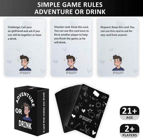 FZMIT 106 Drinking Card Games for Adults Party- Hilarious Challenges, Quizzes & Dares Cards for Adults | Perfect