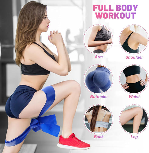 Resistance Bands, 5 Pcs Elastic Stretch Bands for Fitness, Yoga, Pilates, and Strength Training at Home