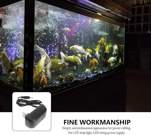 LED Power Adapter AC110-240V DC12V 1A Switching Converter for Aquarium Fish Tank Light (US Plug).