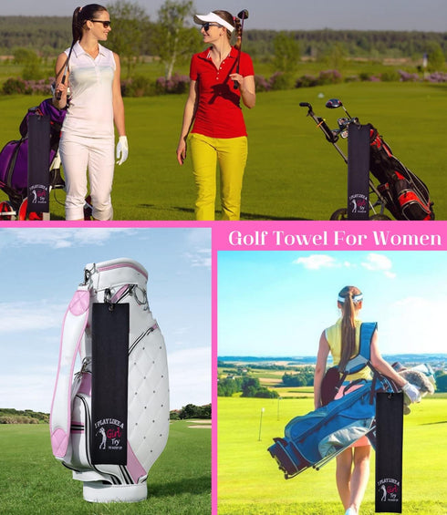 Funny Golf Towel, I Play Like A Girl Try to Keep Up - Embroidered Golf Gifts for Women with Clip