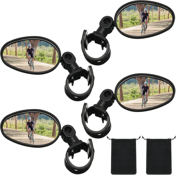 Hestya Bike Mirror, 360 Degree Adjustable Handlebar Mirror for Mountain Road Bike