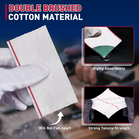 Ironraw 8400PC 49ft Gun Cleaning Patches Microfiber Cloth, Strong Pure Cotton Cloth Absorbent Patches, Cut to Size