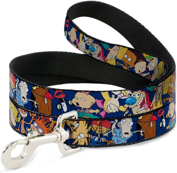 Dog Leash Nick 90s Rewind, 16 Character Poses, Navy Blue, 6 Feet Long, 1.5 Inch Wide