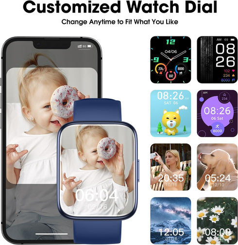 Smart Watch Fitness Tracker - 45 mm Touchscreen with Heart Rate Monitor and Sleep Tracking