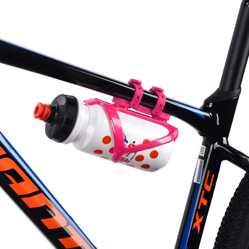 ZONKIE Bicycle Bottle Cages, Plastic Bike Bottle Holder with Mounting Base, Pink