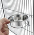 Wontee Stainless Steel Pet Bowl, Hanging Food Water Bowls for Birds, Parrots, Small Dogs and Cats (S)