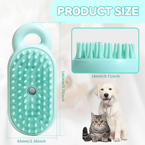 Cat Steam Brush, 3 in 1 Steamy Cat Brush for Shedding, Multifunctional Pet Steam Brush for Removal of Shedding and