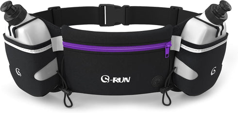 Hydration Running Belt with Bottles - Water Belts for Men and Women, iPhone Running Belt, Fuel Marathon Waist Pouch