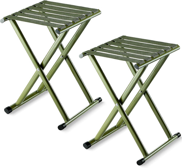 Menkxi 2 Pcs Folding Camping Stool Portable 17.8 Height Stool Lightweight Chair