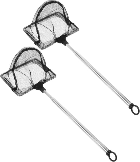 Homoyoyo 2pcs Aquarium Fish Nets with Fine Mesh and Telescoping Handle Small