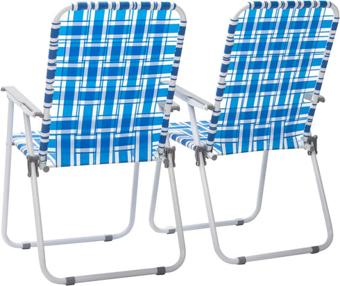 myoihomora 2 Pcs Patio Folding Lawn Chairs for Adults,Lightweight Patio Beach Chair,Foldable Camping Lawn