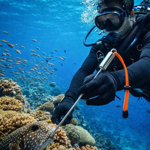 Diving Pointer, Stainless Steel Lobster Tickle Pointer Underwater Shaker Noise Maker Diving Diving Stick Rod