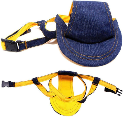 Pet Dog Outdoor Cap, Cool Denim Hat for Summer Sun Protection for Dog (Large)