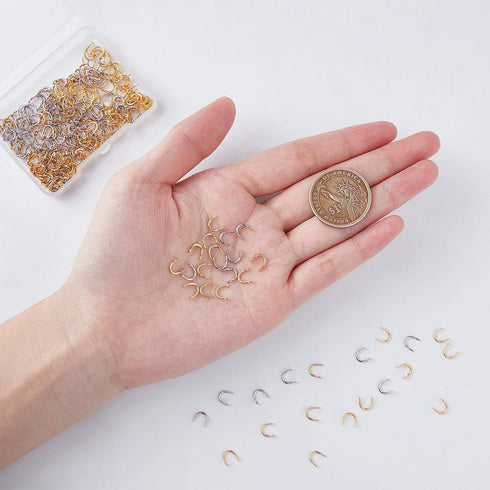 SUPERFINDINGS 300pcs Fishing Spinner Clevis, U-Shaped Brass Links for Lure Making Fishing Accessories