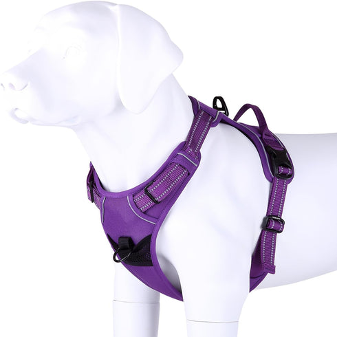 Truelove Reflective No Pull Dog Harness, Soft Front with Handle and 2 Leash Attachments