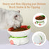 Raised Cat Bowls - Elevated Ceramic Cat Food Bowl for Indoor Cats, Whisker Fatigue, Cute Fruit Themed (Strawberry)