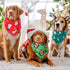 50 Set 25 (31.5 21.7 21.7) Preboun Pcs Christmas Dog Bandanas Bulk Red and Green Bandanas for Dogs Triangle Kerchief