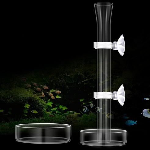 3 Pieces Shrimp Feeding Tube and Dish Set, Glass Shrimp Feeder Tube and 2 Aquarium Shrimp Feeding Dish Bowl