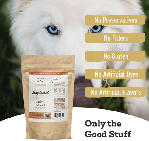 100% 4oz -1 Pack Farm Hounds - Pork Kidney - Premium Natural Jerky for Dogs - Made from Humanely Raised Pork- Organ