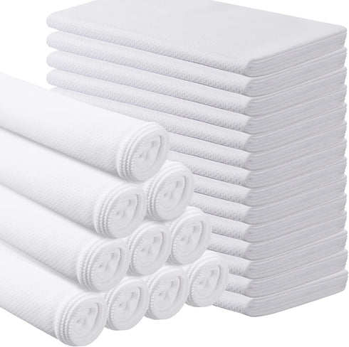 BBTO 24 Count Sublimation Cooling Towels Bulk for Sports 40"x12" White Golf