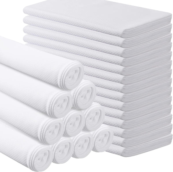 BBTO 24 Count Sublimation Cooling Towels Bulk for Sports 40"x12" White Golf