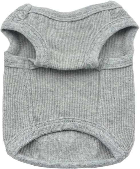 Lovelonglong 2019 Summer Pet Clothing, Dog Clothes Blank T-Shirts, Ribbed Tanks for Pit Bull Medium Dogs, 100% Cotton